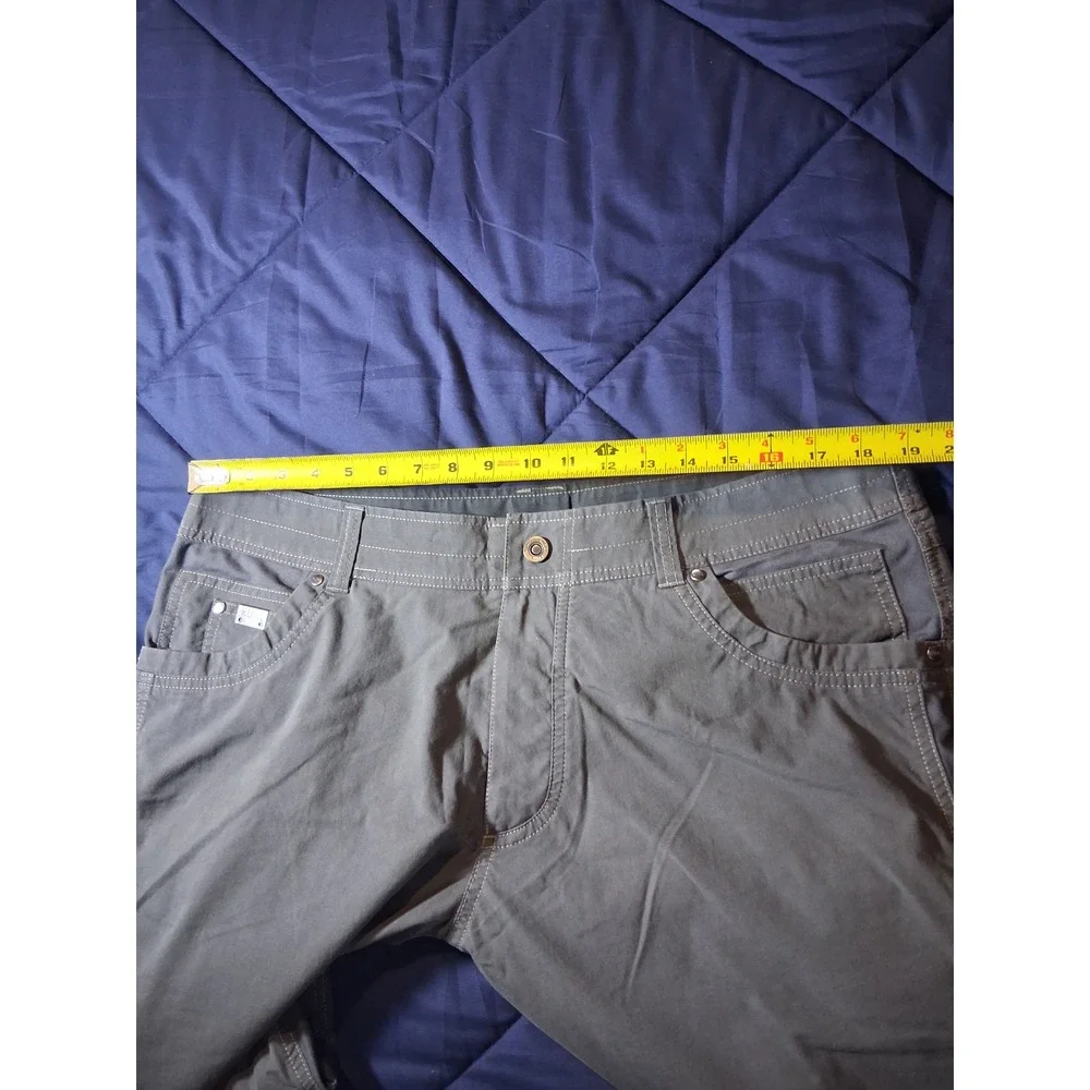 Kuhl Radikl Mens 38x30 Olive Gray Hybrid Hiking Work Pants Stretch Panels